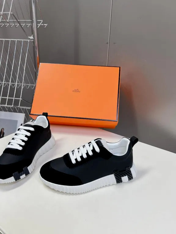 에르메스 바운싱 스니커즈 카프스킨 스웨이드 고트스킨&누아