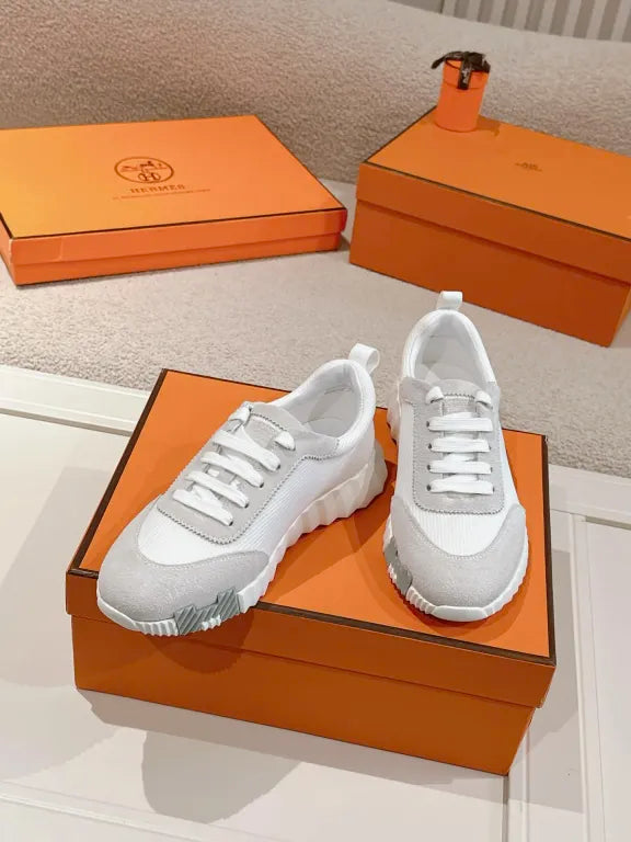 에르메스 바운싱 스니커즈 메쉬 스웨이드 고트스킨 & 블랑 블랑